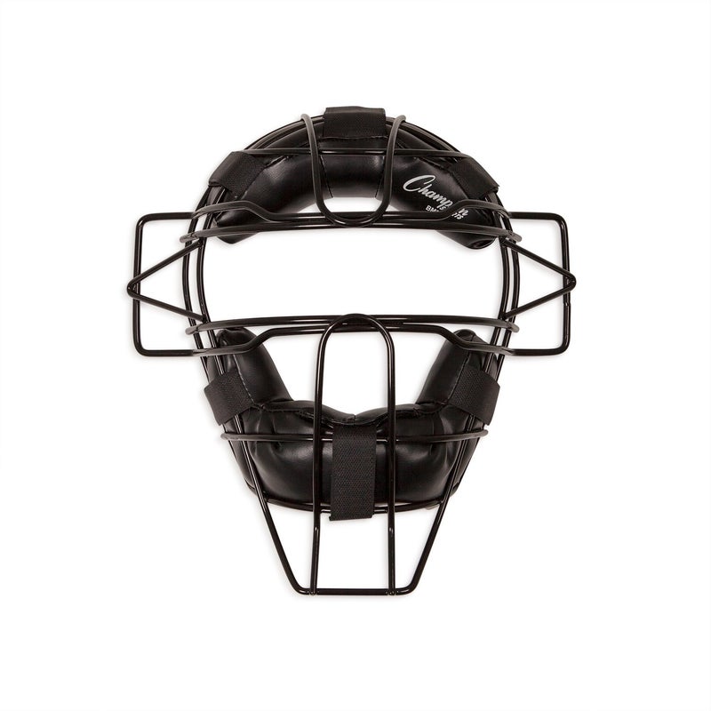 Champion Sports Pro Baseball Adult Mask - Umpires and Catchers - Extra Protection - Extended Guards - Adjustable Harness Baseball Mask - Adult Size,BLACK - Image 1